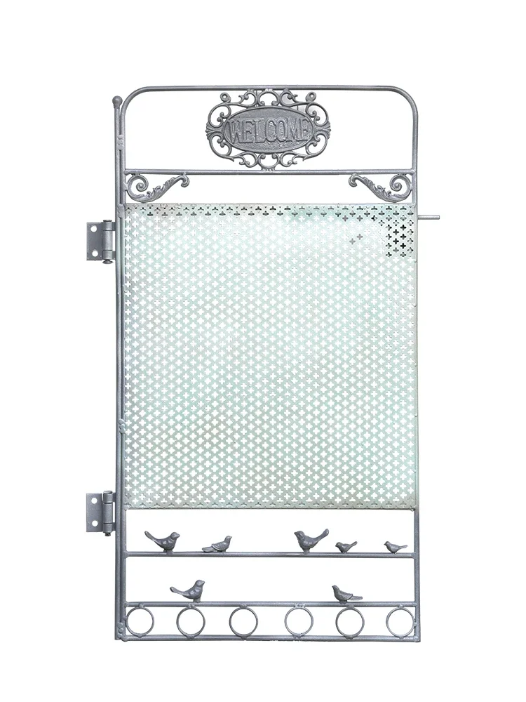 Light Green Iron Yard & Garden Decor-Gate Screen Stake with Welcome Sign