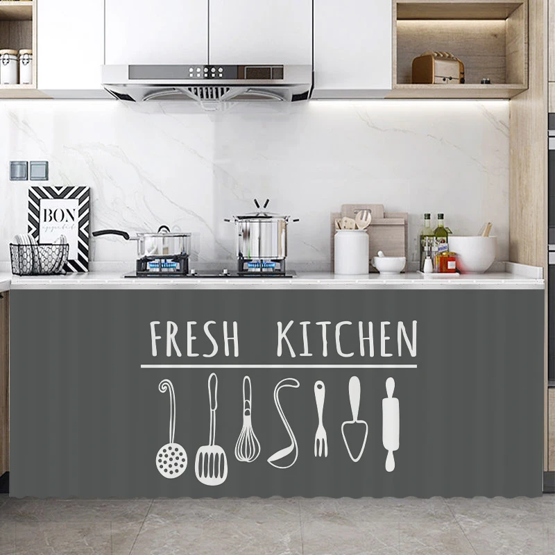 No Punching Cabinet Curtains Velcro Curtain Decorative Wardrobe Bookcase Curtain Cupboard Covering Cloth for Kitchen 3
