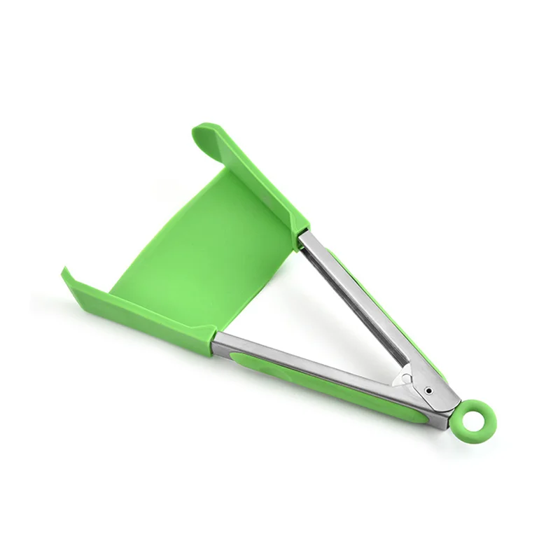 2 In 1 Kitchen Spatula And Tongs Non-Stick Heat Resistant Stainless Steel Frame Silicone Gadget Smart Tool Kitchen Shovel Gadget