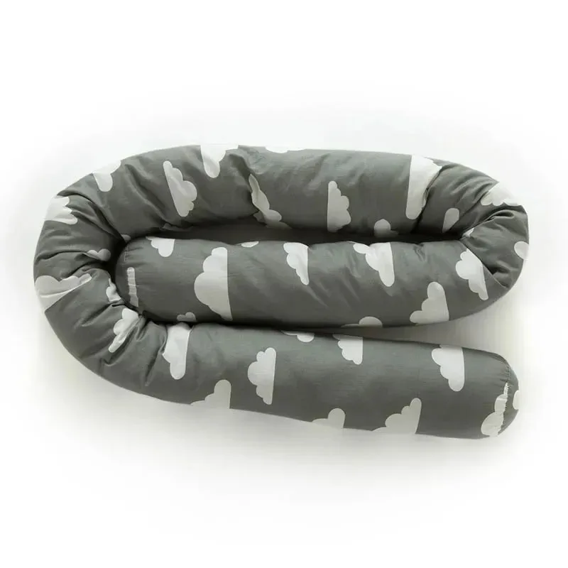 Baby Bed Fence Infant Protector Cotton Newborn Crib Bumper Kids Long Cushion Cloud Pattern Pillow Children Room Decoration