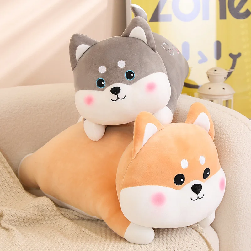 Lovely Fat Husky Dog Plush Pillow Toy Stuffed Soft Cartoon Puppy Pillow Cushion Cute Soft Kids Toys for Girls Gifts Home Decor ins style big size fluffy pear plush throw pillow home decor soft sofa cushion stuffed cartoon lovely fruit doll kids funny gift