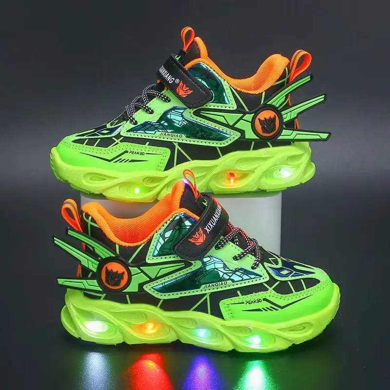 Luminous Sports Shoes With Lights Children's Casual Shoes Retro Flashing Walking Shoe Baby Girls Boys Toddler Shoes Kid Sneakers