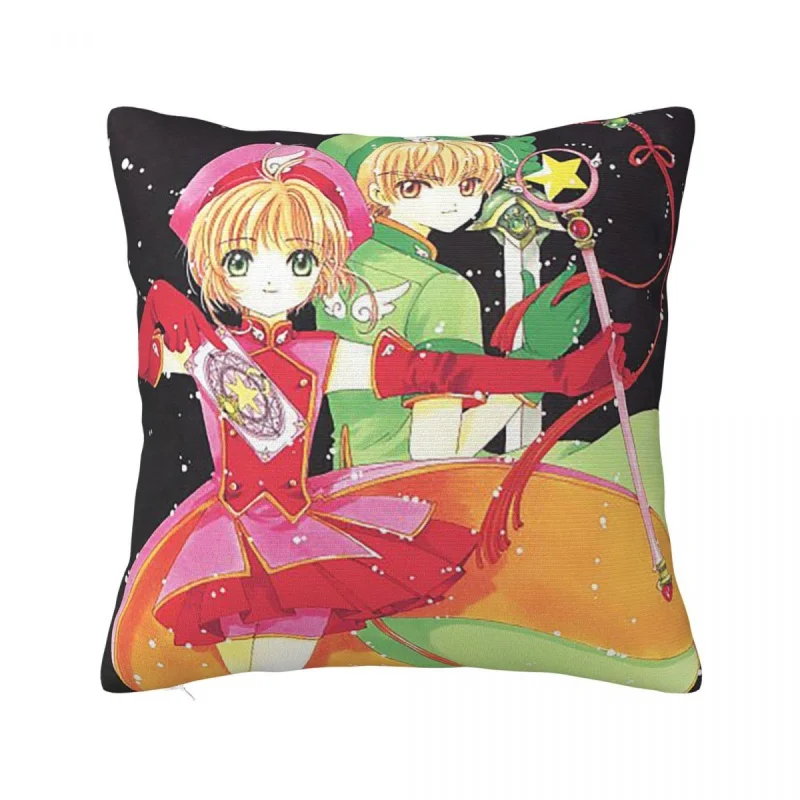 

Cardcaptor Sakura Anime Pillowcase Printing Polyester Cushion Cover Sakura And Shaoran Li Funny Throw Pillow Case Cover 40X40cm