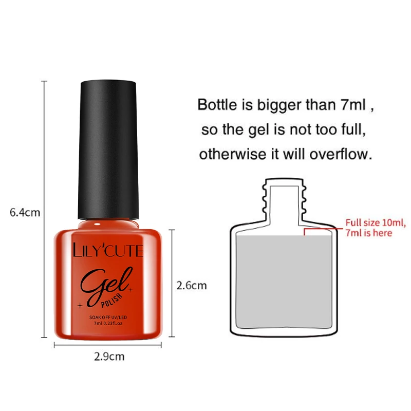 LILYCUTE 6Pcs/set 7ml Coffee Series Gel Nail Polish Kit 125 Colors Manicure Semi Permanent Soak Off UV Nail Art Gel Varnish 6