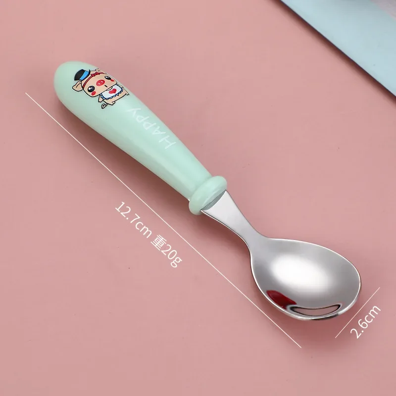 Baby Gadgets Tableware Set Children Utensil Stainless Steel Toddler Dinnerware Cutlery Cartoon Infant Food Feeding Spoon Fork learning spoons
