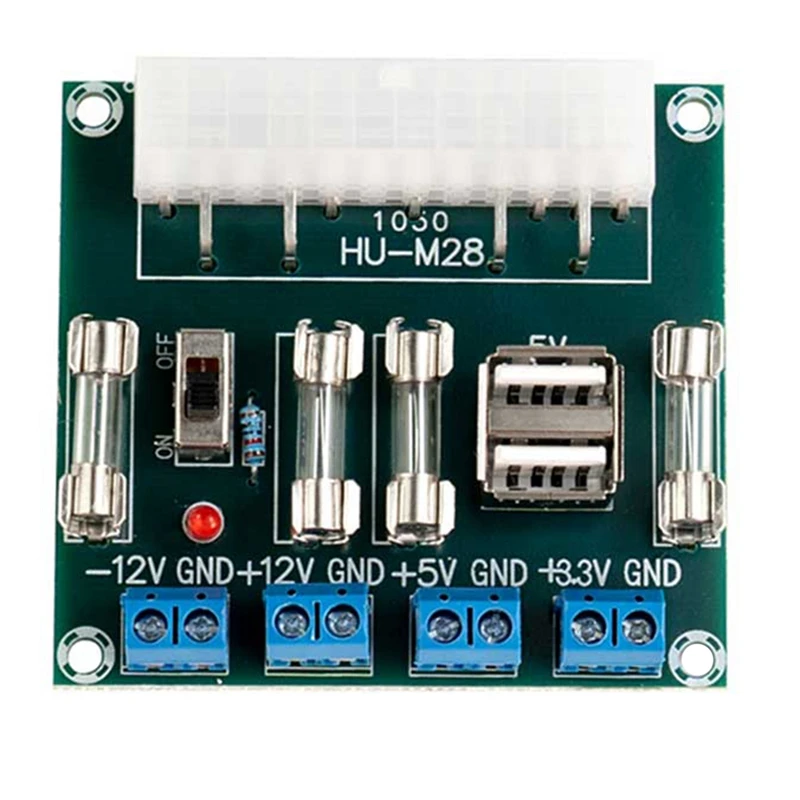 

HU-M28 Desktop PC Power ATX Transfer Board Power Adapter Supply Test Module Power Supply Circuit Outlet Module