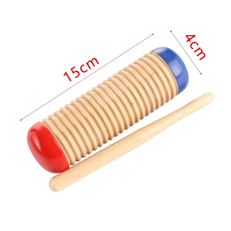 Musical Instrument Rhythm Toy Wooden Guiro Music Toy for Baby Kid Child Early Educational Toys Tool Percussion with Mallet
