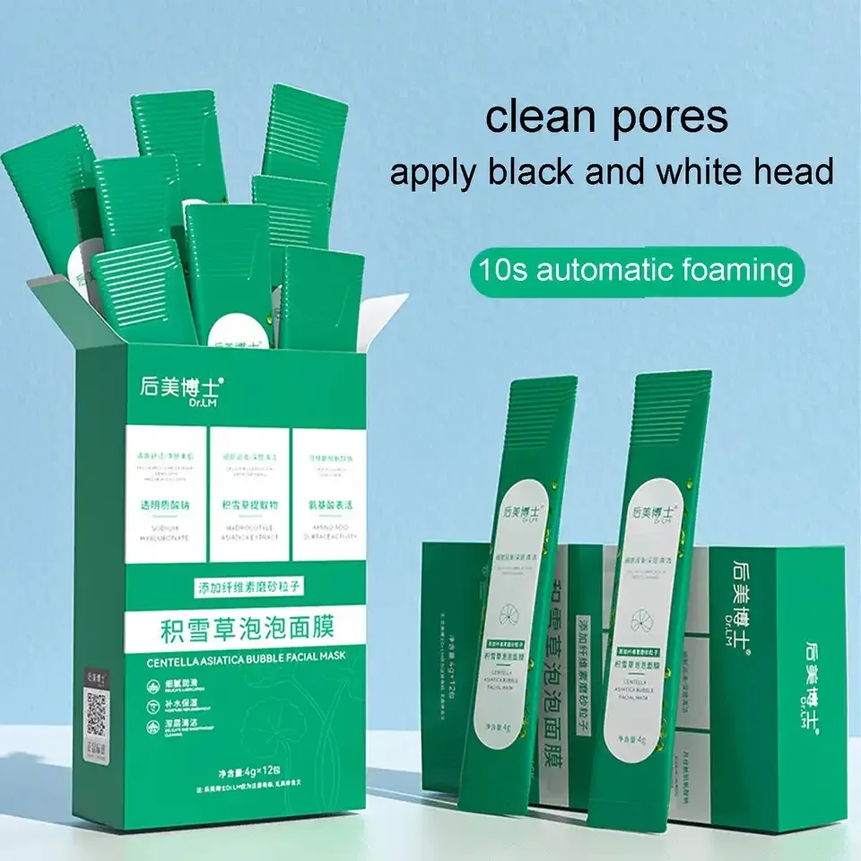 3boxes Bubble Face Mask Masque Centella Asiatica Purifying Foam Mud Hydrating Moisturizing Oil Control Anti Shrink Pores Cleans