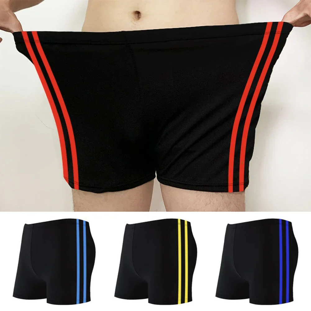 Male Swimwear Men Swimsuit Beachwear Board Briefs Elastic Shorts High Waist Quick Drying Swimming Trunks - 6