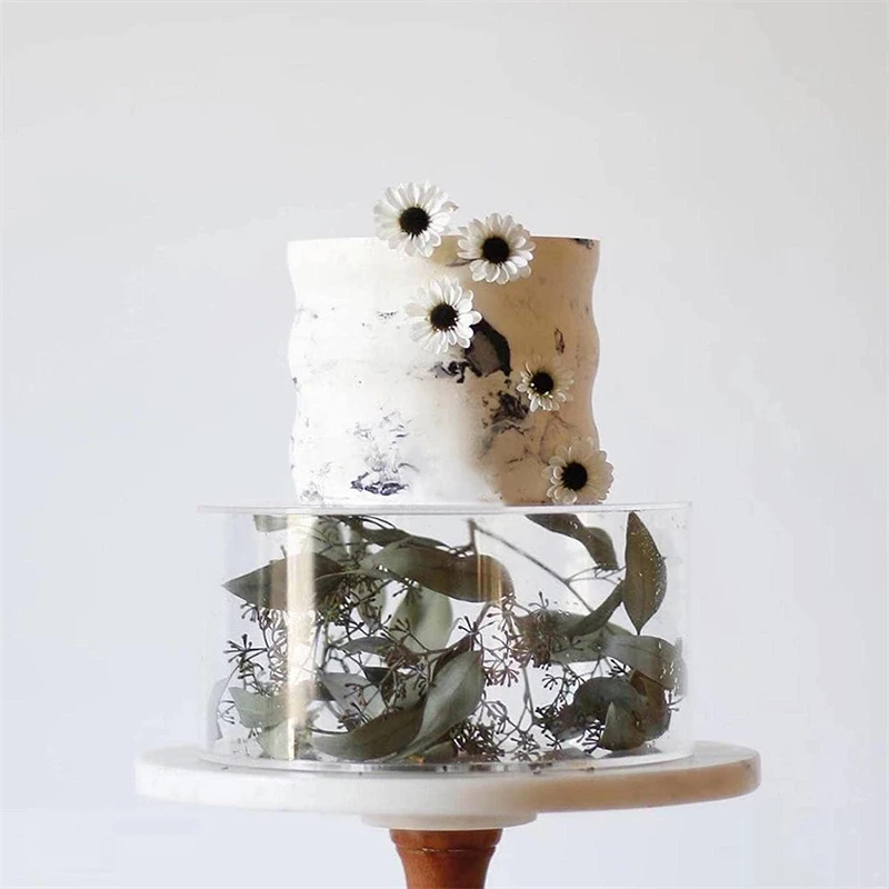 Cake Making Tools Cake Decorating Tools Cake Baking Tools Transparent Round Acrylic Cake Display Board Scraper Tray