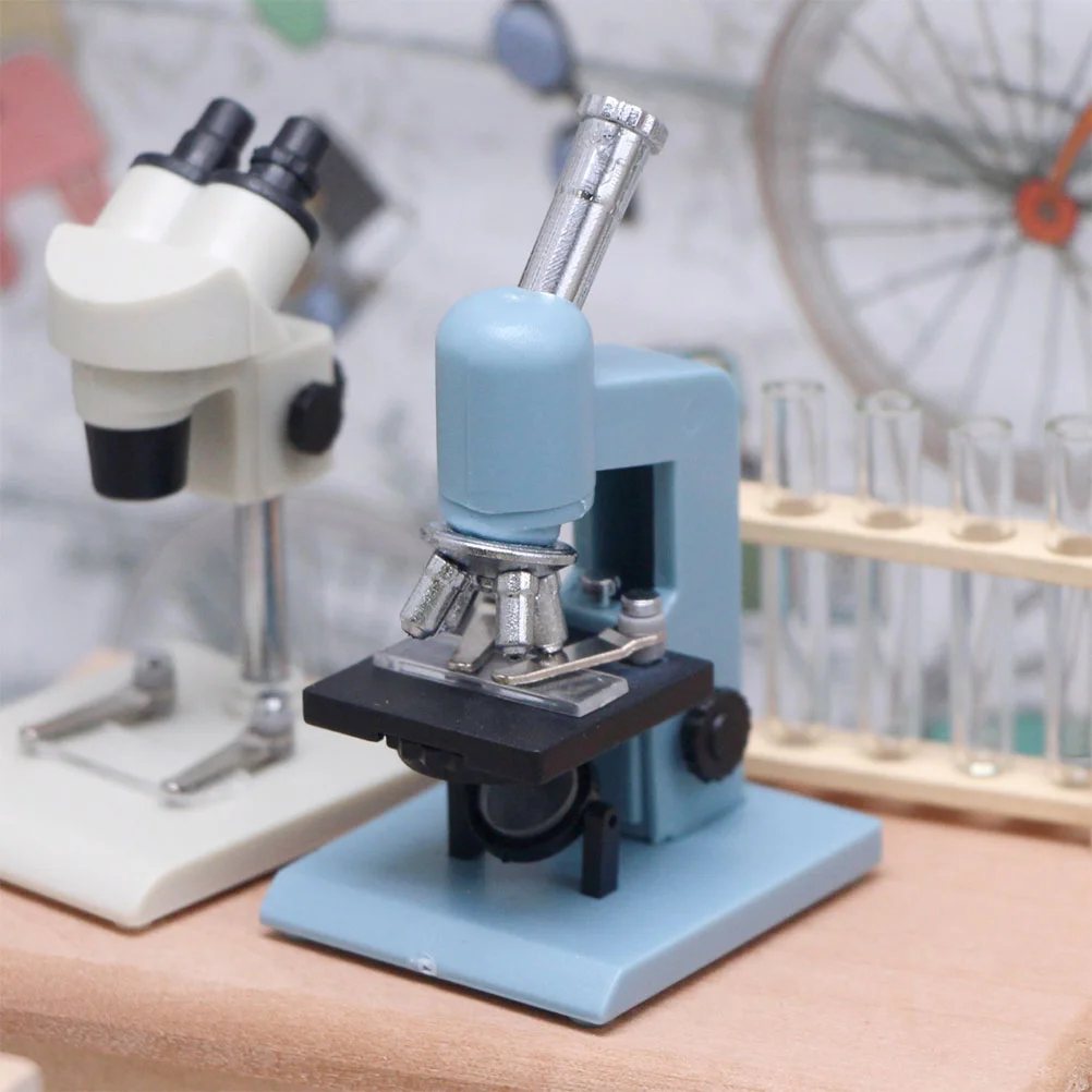 

2 Pcs Dollhouse Microscope Kids Accessories Toy Toys Tiny Handheld Fun Miniature
