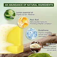 WK JALY Savon blanchissant au citron naturel, nettoyant, réduit les taches noires, l'hyperpigmentation, éclaircit la peau terne pour tous les tons de peau 4