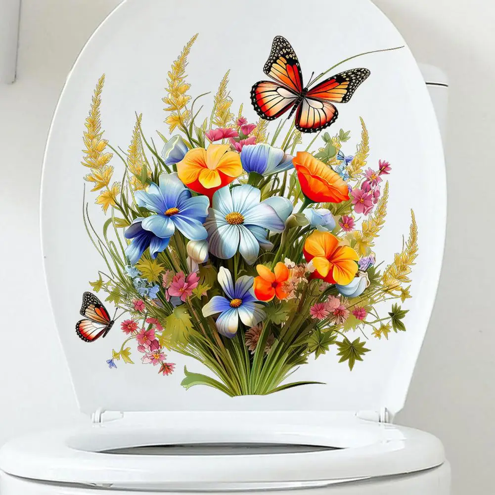 

Elegant Home Decor Stickers Vibrant Butterfly Flower Wall Stickers Long-lasting Adhesive Decorations for Room Bedroom Bathroom