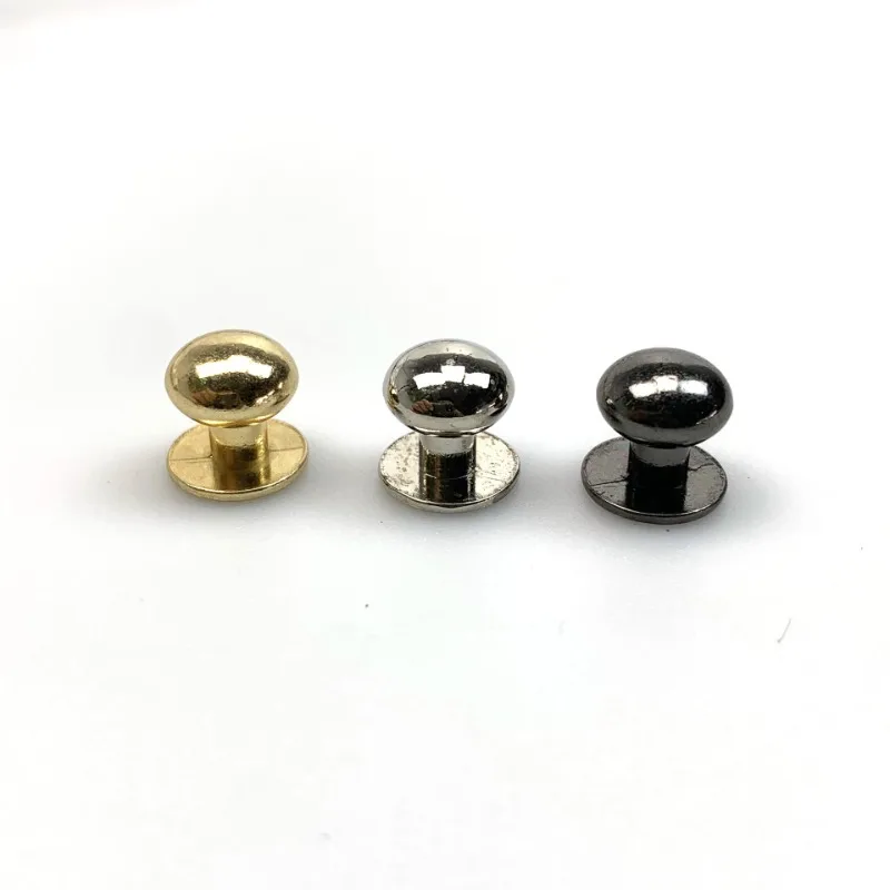 120pcs Round Head Button Studs – 4mm & 6mm Sam Browne Studs, Chicago Screws For Leather, Belts, Bags – Includes Hole Punches & Screwdriver-332068