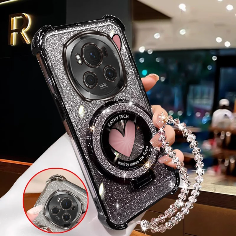 Magic 6Pro Romantic Love Plating Bracelet Holder Phone Case Cover