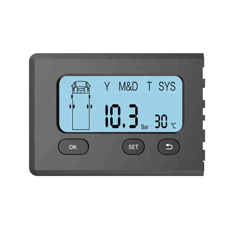 트럭 내부 무선 타이어 압력 시스템, 트럭 TPMS, 14 륜 200psi 센서 내장, 2.8 인치 LCD