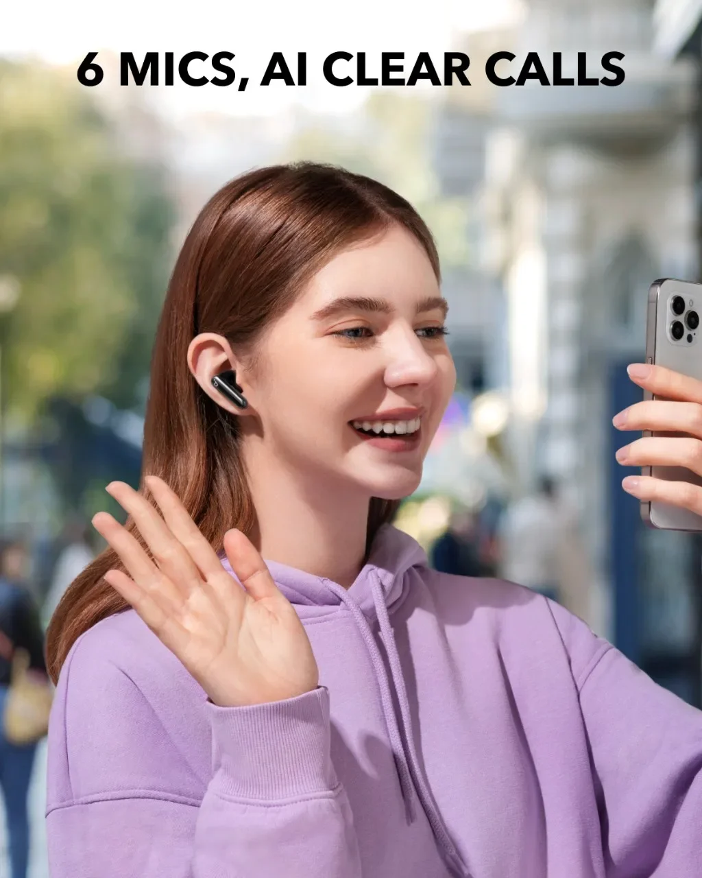 Soundcore P40i על ידי Anker, אוזניות אלחוטיות עם ביטול רעש, אוזניות אלחוטיות עם ביטול רעש לסביבה, בס כבד, זמן השמעה של 60 שעות