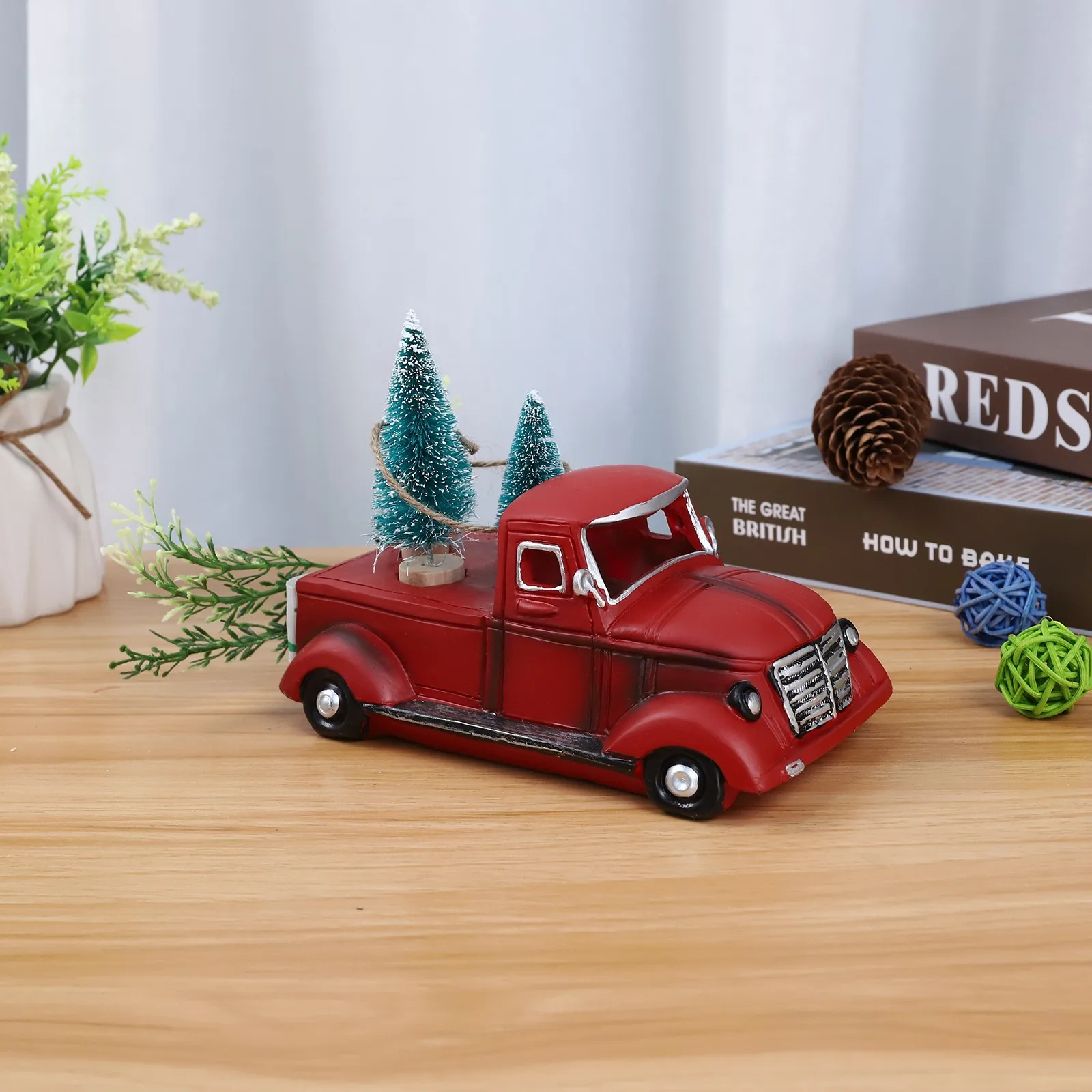 Truck Centerpiece Farm Christmas Truck Red Pickup Farm Red Vintage ...