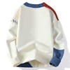 2024 New Male Patchwork Sweater Trend High Street Fashion Autumn and Winter Warm Mens Hip-hop Street Clothing Men pullover shirt 2