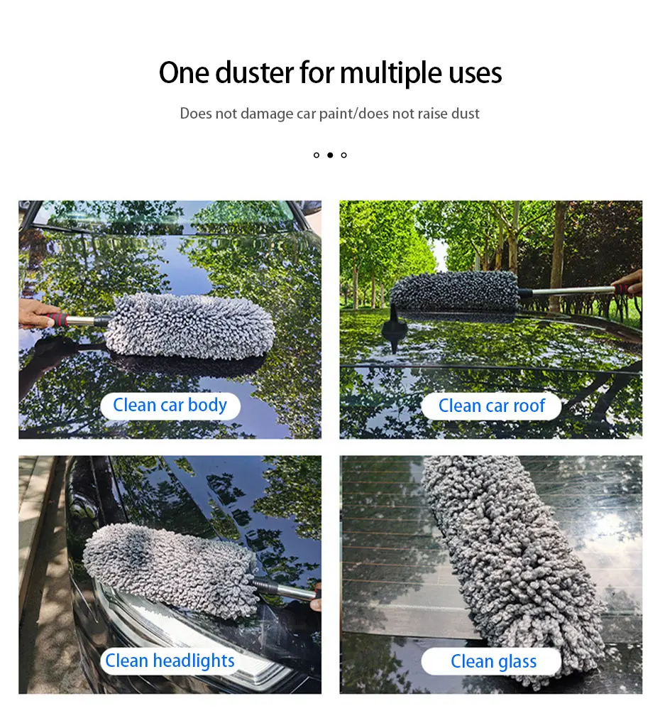 SEAMETAL Auto Waschen Pinsel Mikrofaser Reifen Wäscher Multifunktionale Teleskop Rad Pinsel Stamm Staub Entferner Auto Reinigung Werkzeuge – Detail 5