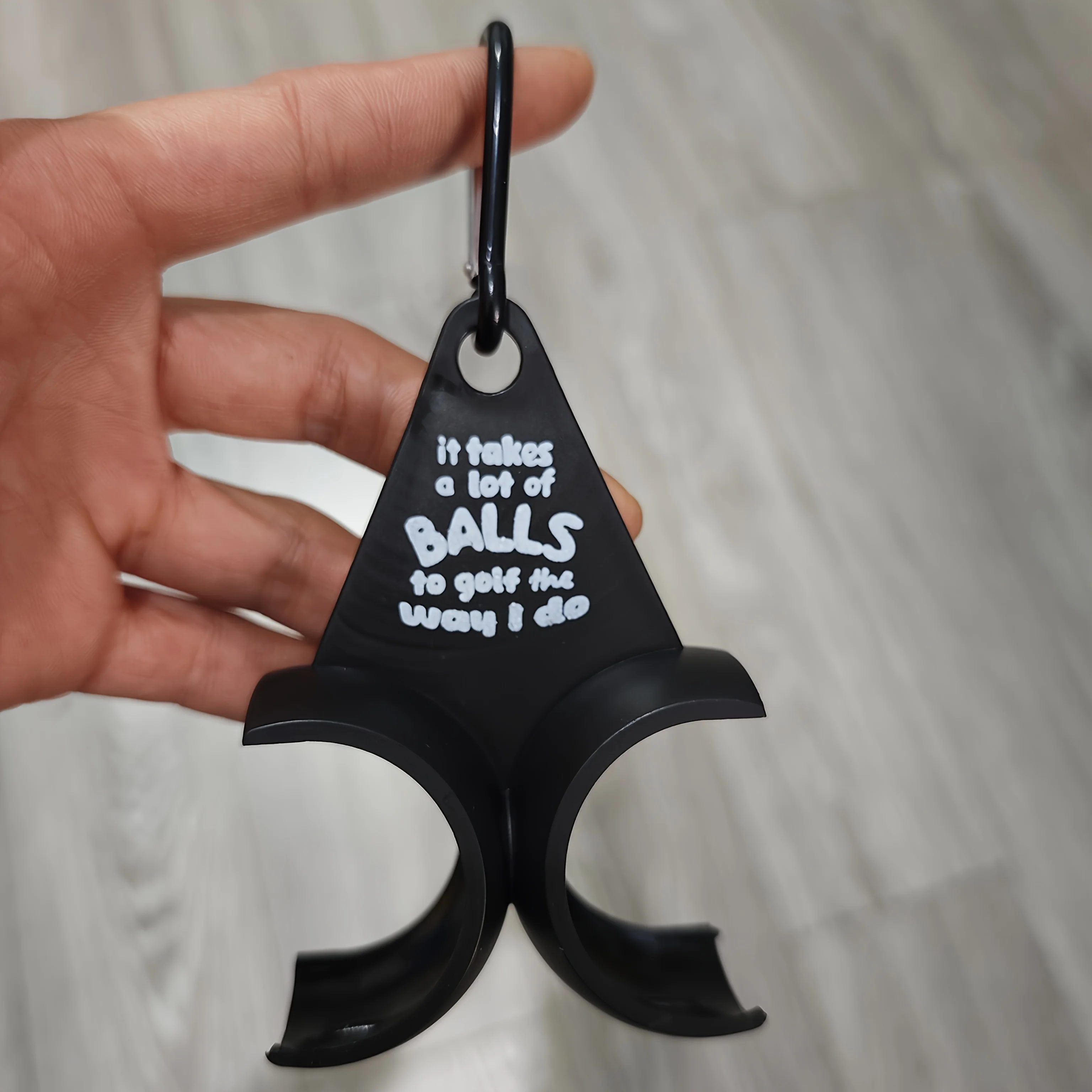 Golf Ball Holder Carabiner/Buckle Ring Options Metal Plastic Parody Tee Rack Gag Gift for Golfers Bag Accessories Novelty Design