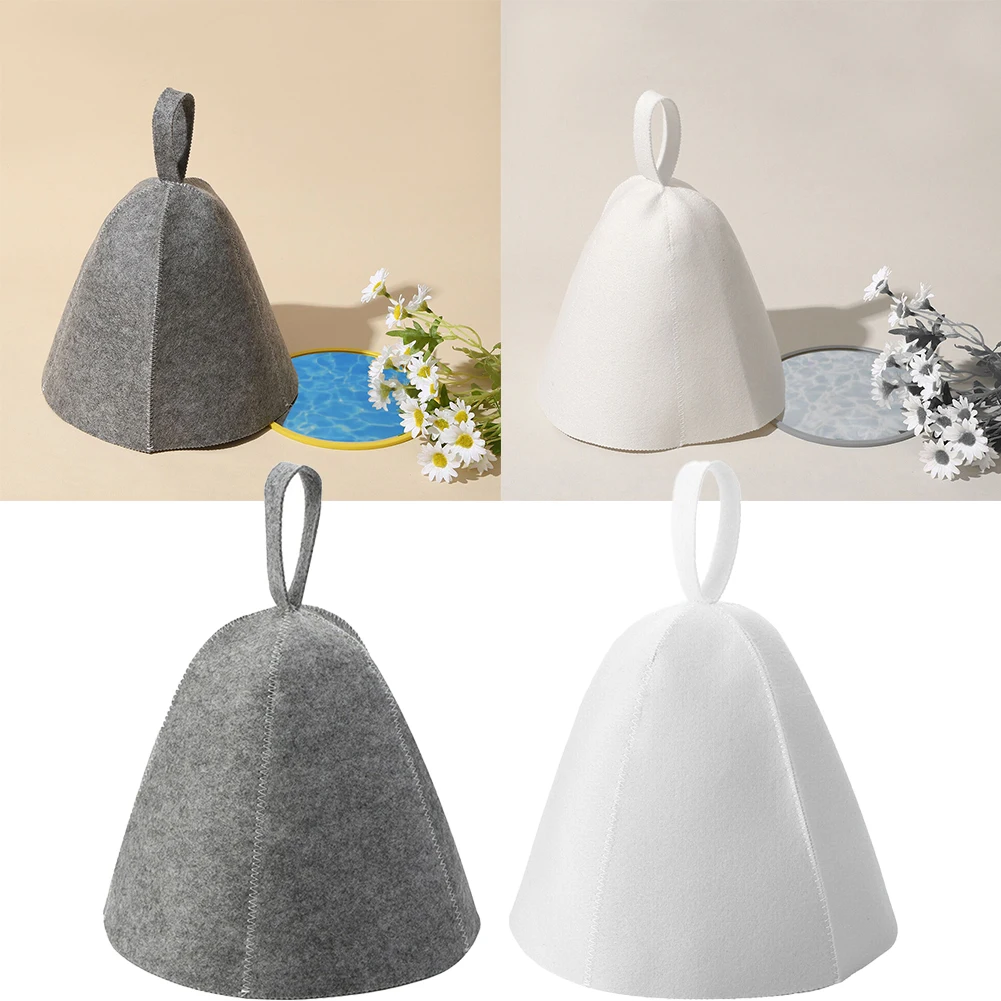 Pure Wool Felt Sauna Hat Russian Banya Cap For Saunahut Bath Shower House Head Protection Sauna Vaporarium Accessories