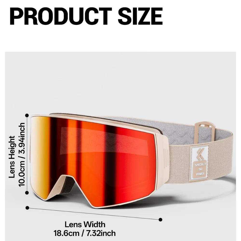 Kapvoe Photochromic Snow Goggles Ski Magnetic Anti-Fog Lenses UV400 Protection Men Women Ski Goggles Sunglasses Sports Eyewear