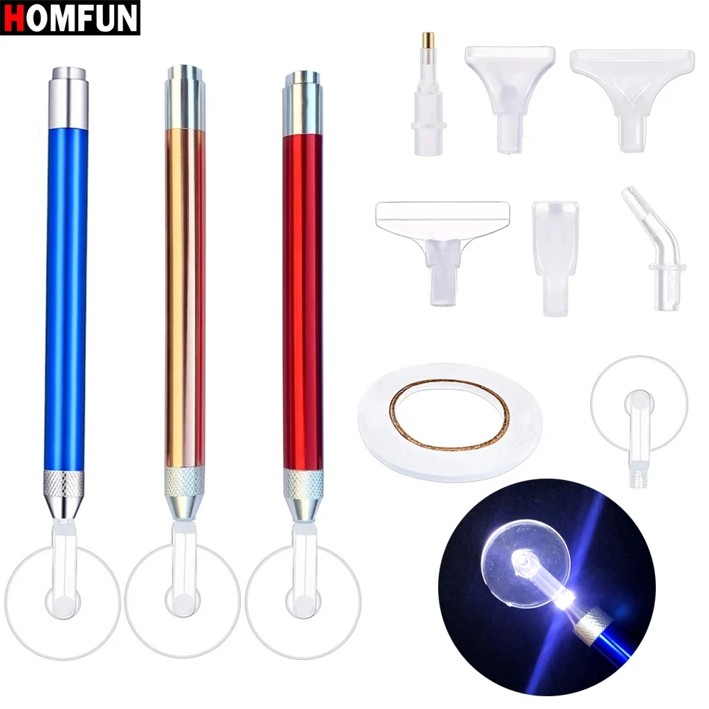 HOMFUN Lighting Scroll Wheel Point Drill Pen With 8pcs