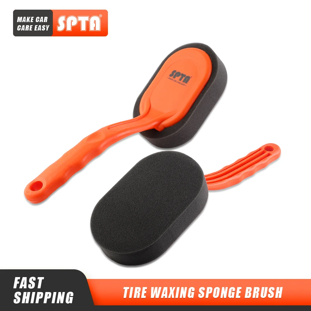 

SPTA Car Wheel and Tire Waxing Applicator Coating Sponge Brush Waxing Sponge Brush Auto Paint Care Replaceable Cleaning Hand Pad