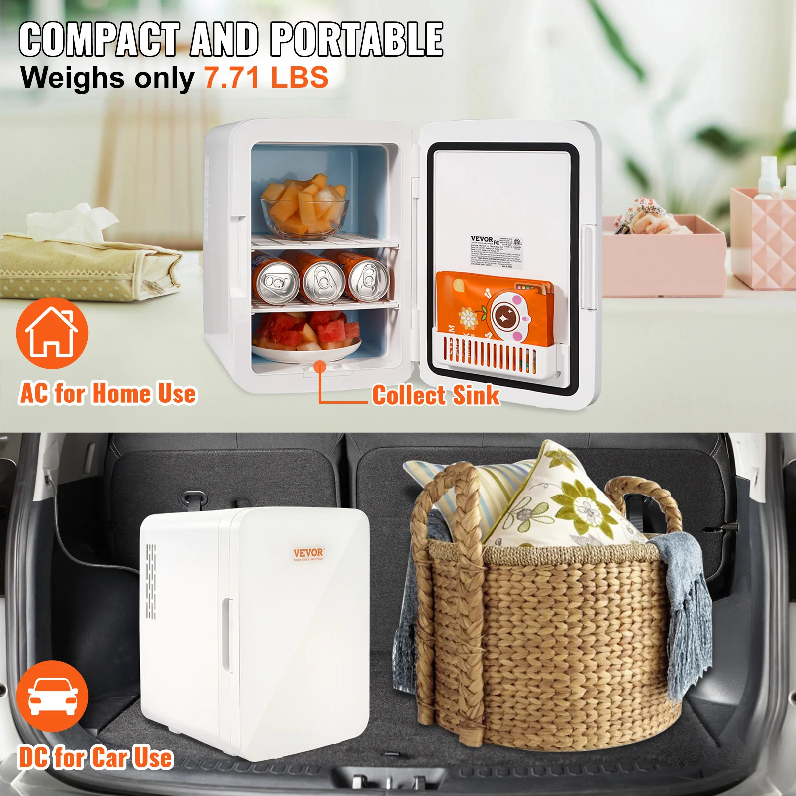 VEVOR 10L Car Refrigerator Mini Portable Skincare Fridge Cooling Freezer Food Drink Storage Box Container for Home Car Bar Use 6 VEVOR 10L Car Refrigerator Mini Portable Skincare Fridge Cooling Freezer Food Drink Storage Box Container for Home Car Bar Use 6