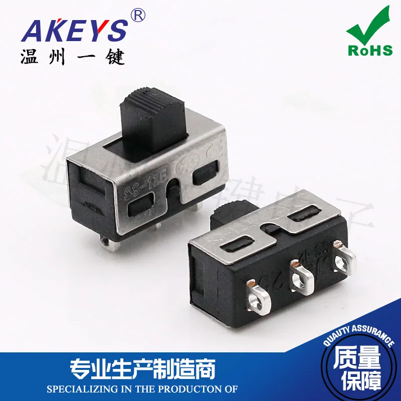 

10Pcs SS-12E08A 3-Pin 2-Gear High Current Vertical Toggle Switch Fit for Curly Hair Massager Switch Accessories