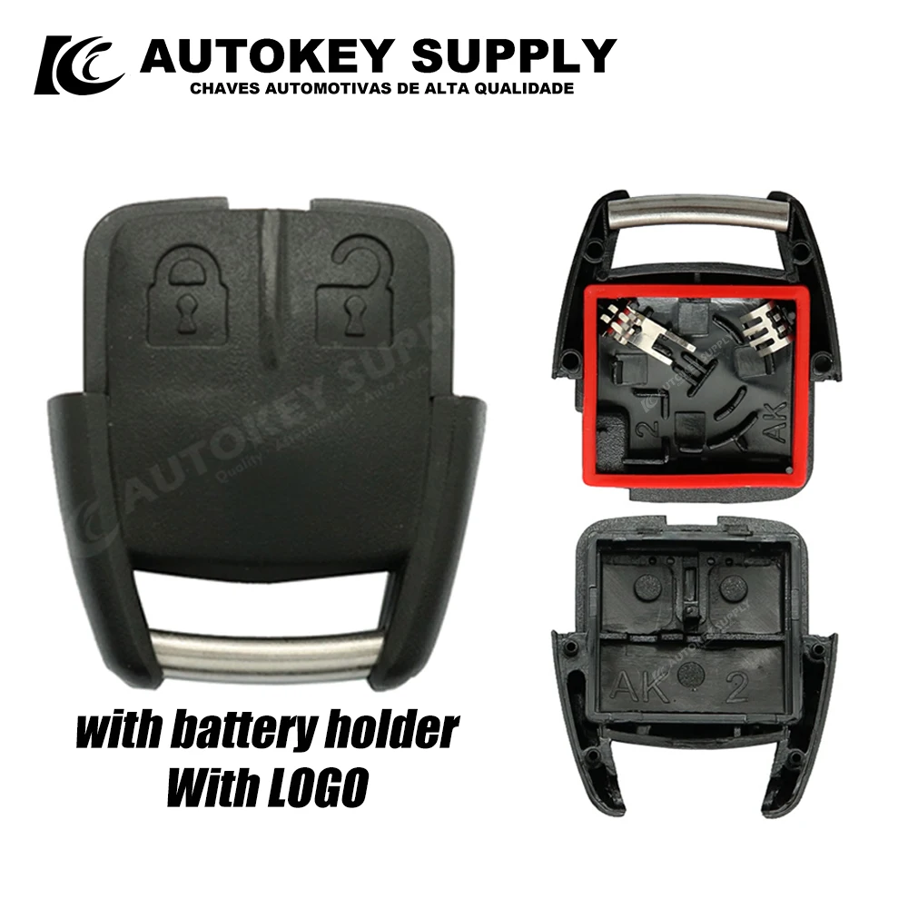 For Chevrolet Replacement Shell Double 2 Button Remote Controle With Battery Holder AutokeySupply AKGMS233 car remote key car key