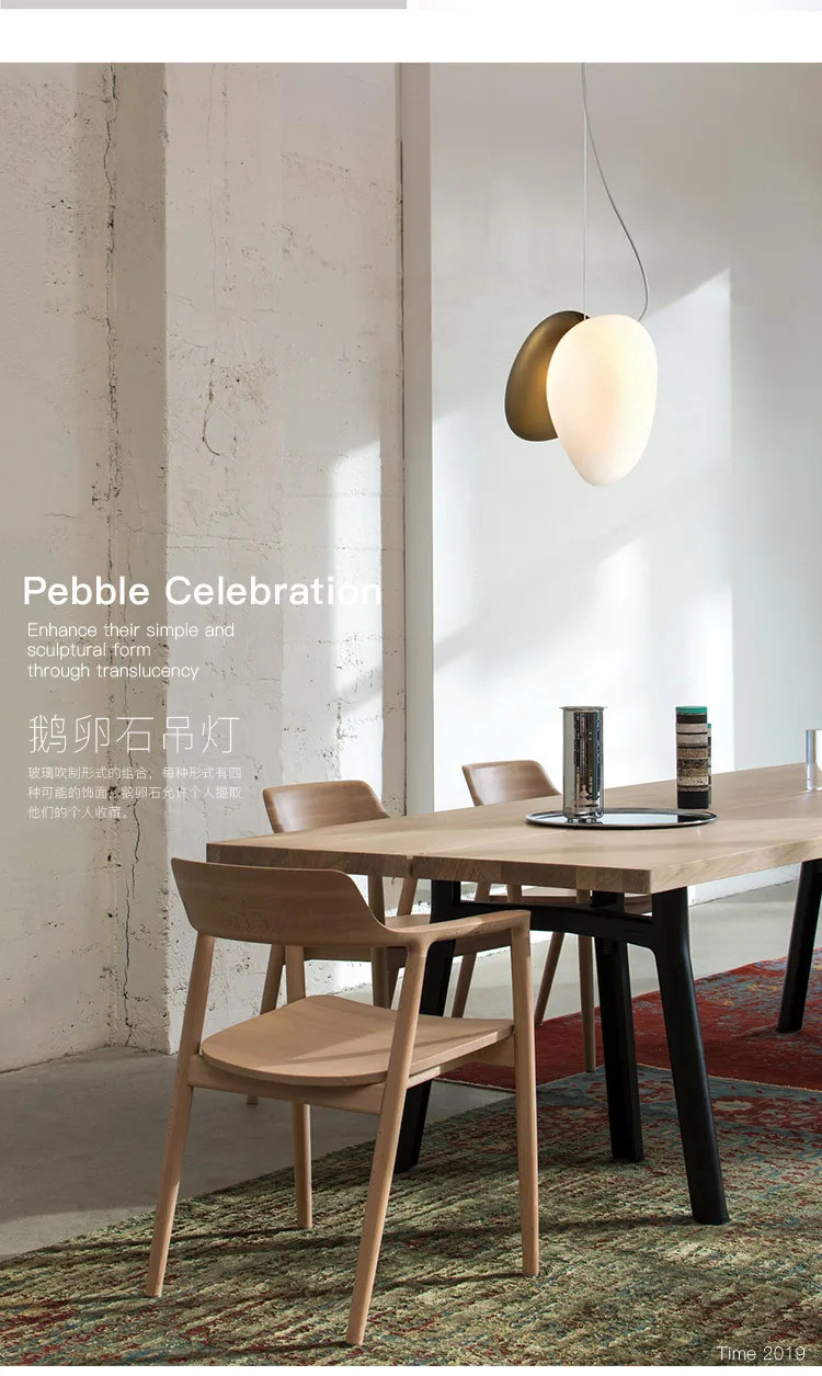 Pebble LED Pendelleuchte Glasfarbene Pendelleuchte ​ Designer Dekoration Licht Schlafzimmer Nachttischlampe Küche Café Beleuchtung – Detail 12