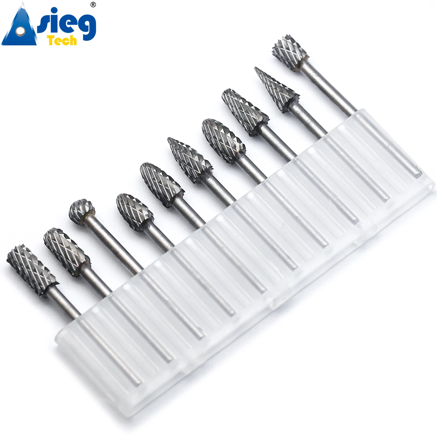 10pcs 3x6mm Carbide Burr Set Rotary File Die Grinder Bit 1/8" Shank Milling Cutter for Metal Steel Grinding Dremel Rotary Tool 2