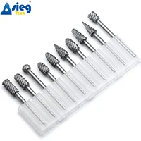 10pcs 3x6mm Carbide Burr Set Rotary File Die Grinder Bit 1/8" Shank Milling Cutter for Metal Steel Grinding Dremel Rotary Tool 2