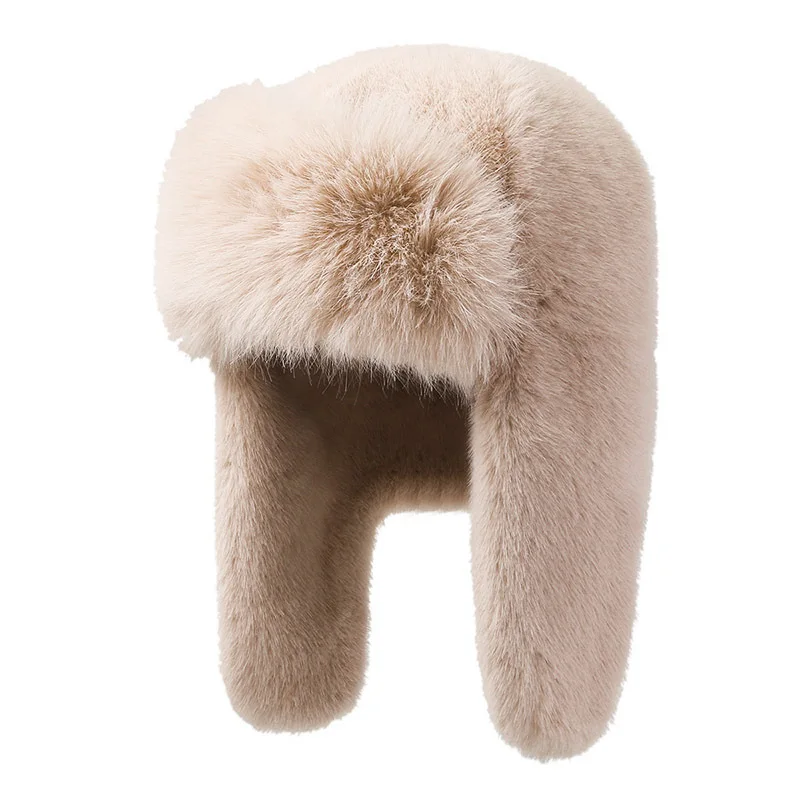 Fashion Imitation Sable Russian Hat Women Plush Hats Winter Girls Ski Windproof Ear Protection Warm Pullover Caps Sombrero Warm