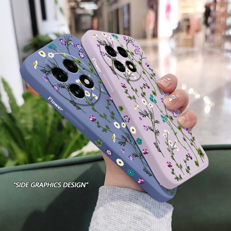 Floral Vine Design Liquid Silicone Phone Case