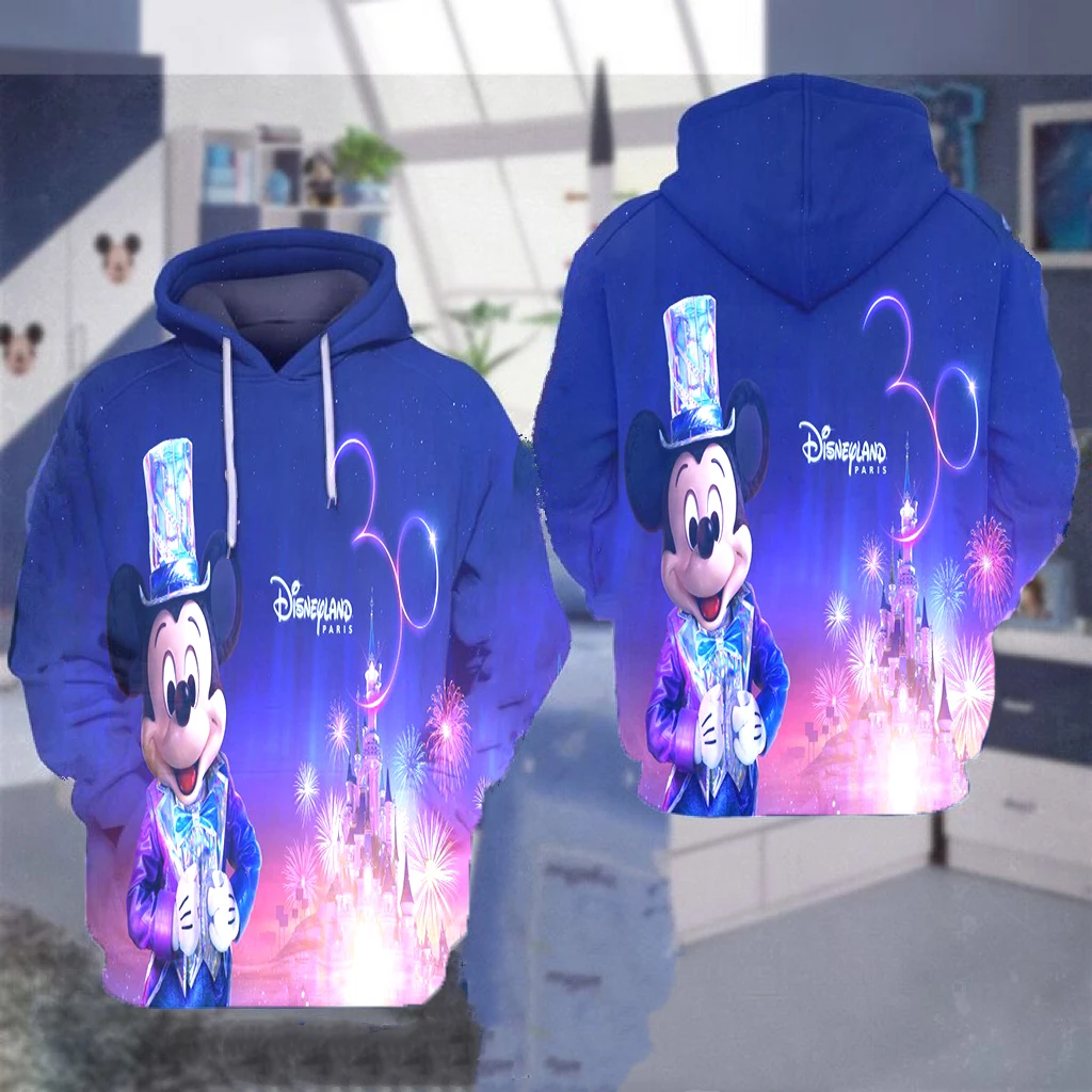 

2022 New Disneyland Paris 30th Anniversary 3D Hoodie Fashion Zip Hoodie