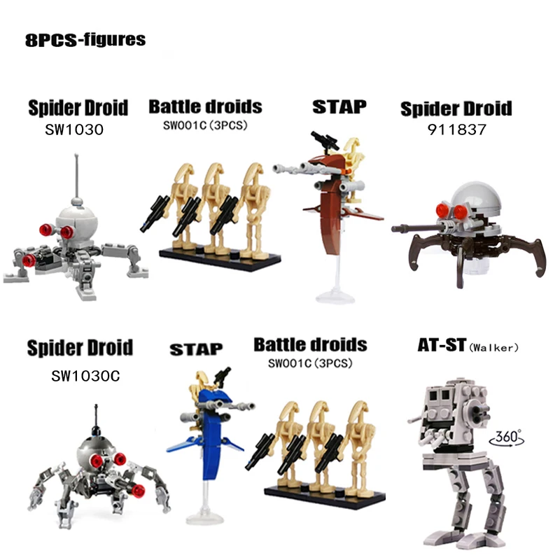 Building Blocks Toys Mini Polybags ATST ATAT Spider Droids Robot Wars Clone Walker Battles Army Packe Model Bricks