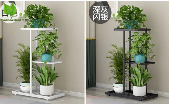 Metal Flower Pot Holder 4 Tier 5 Potted Plant Stand Storage Rack Display Stand Indoor Garden Decor