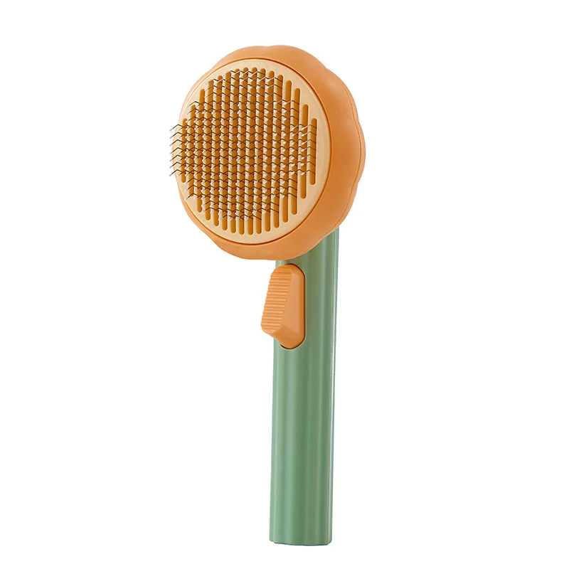 

Pumpkin Cat Comb Brush Pet Hair Remover Self Cleaning Slicker Brush for Dog and Cat Grooming Stainless Steel Dog Combs Brushes