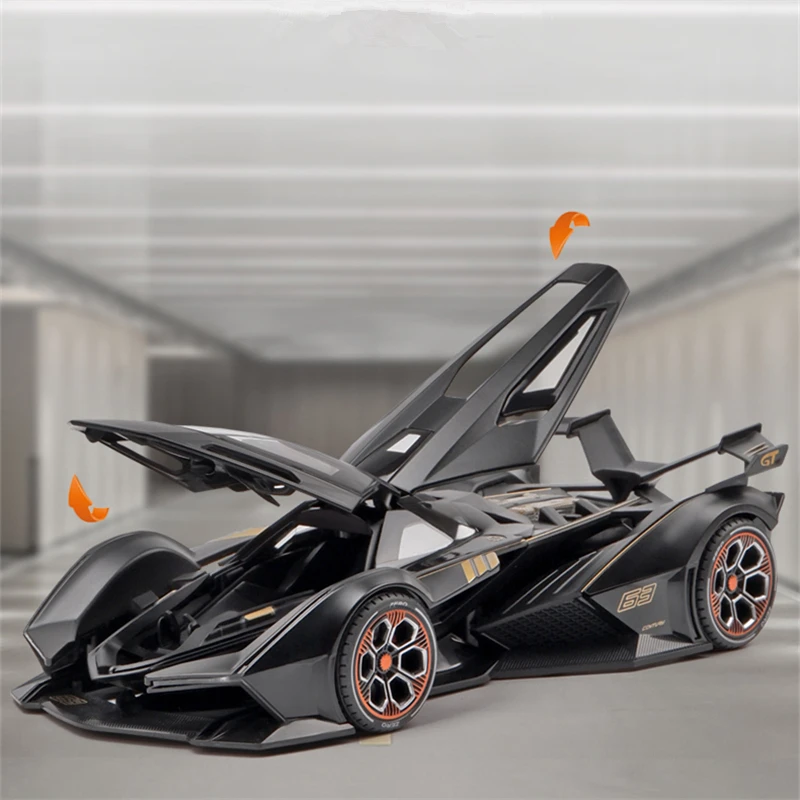 1:24 V12 Vision GT Gran Turismo Alloy Concept Sports Car Model Diecasts Metal Toy Racing Car Model Sound and Light Kids Toy Gift 6