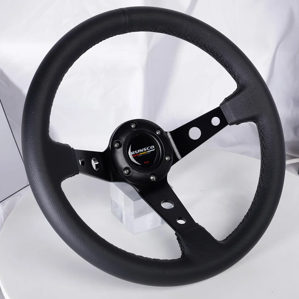 レザー/スエードのレーシングカー,スポーツステアリングホイール,13