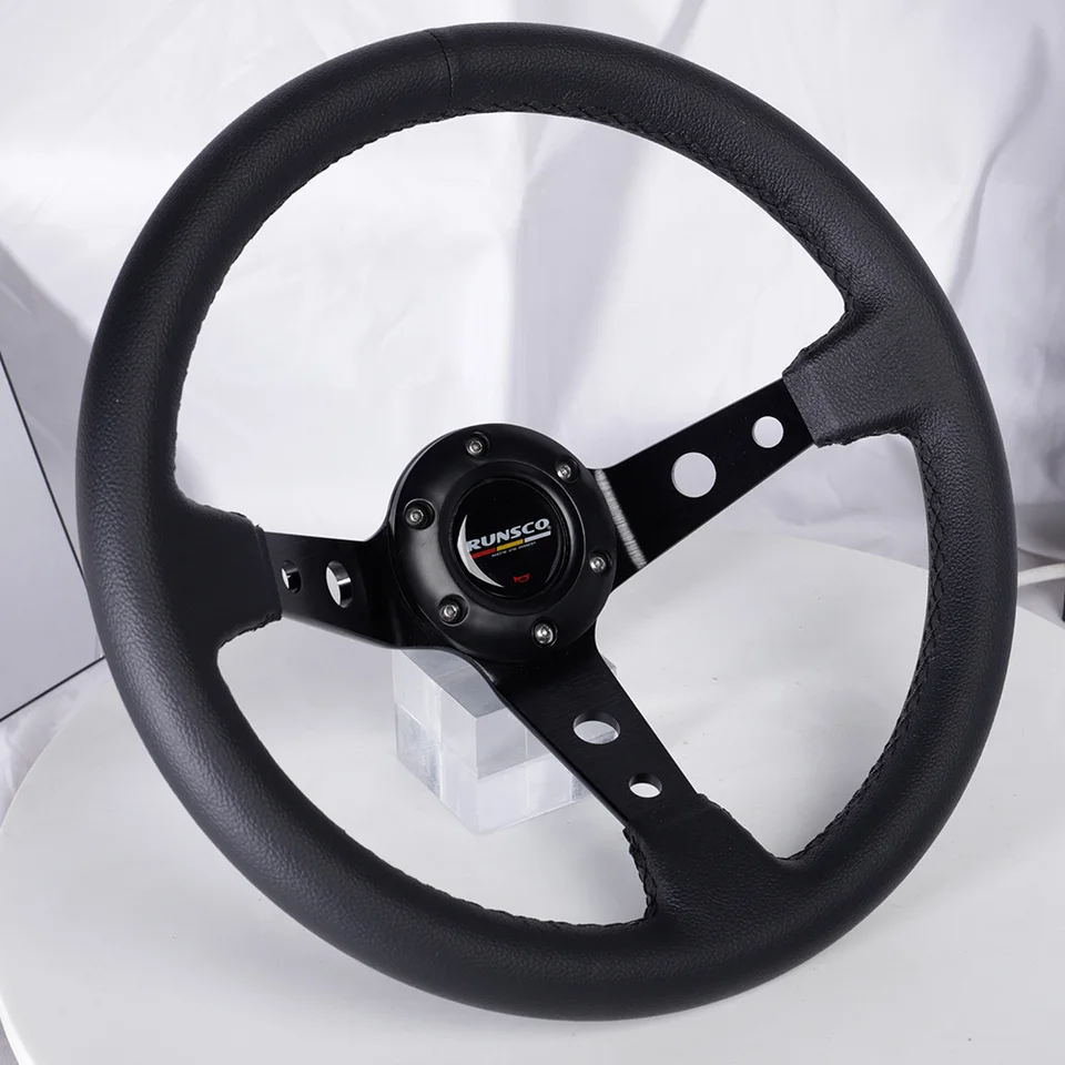 新品同様・数回使用 スエード革 ステアリング 13インチ 33cm レザー/スエードのレーシングカー,スポーツステアリングホイール,13