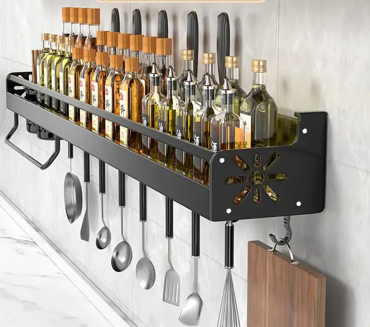 Stainless steel Kitchen Paper Towel Rack Wall Shelf with Hook Kitchen Gadgets Hanging Organizers Storage Utensils for Kitchen