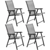 Patio Folding Chair Outdoor Chairs Set of 4 Portable Dining Chairs with Armrests, Folding Patio Chairs 4-Pack Chair Metal Frame 3