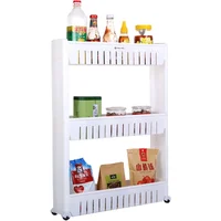 Laundry Room Organizer, Mobile Shelving Unit Organizer with 3 Large Storage Baskets, Gap Storage Slim Slide Out Pantry Storage R 1