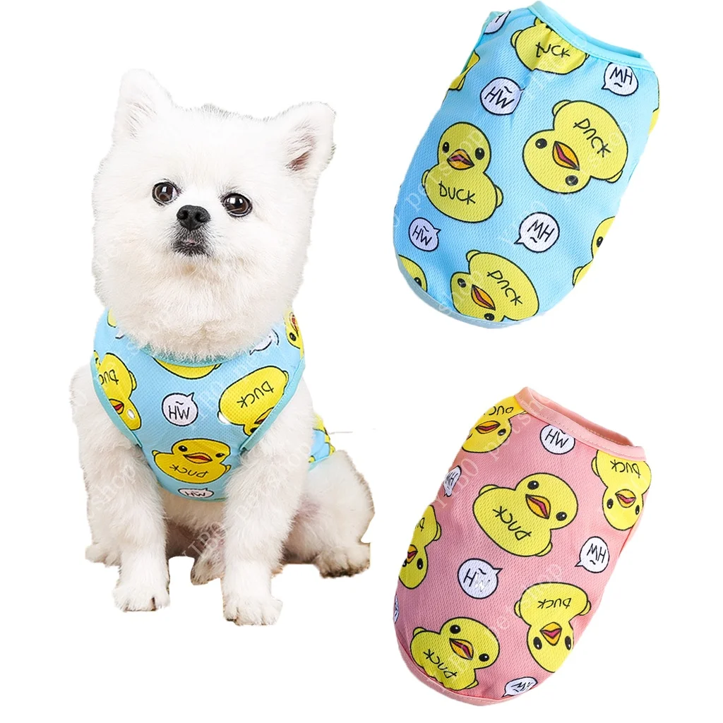 Estate Pet Dog Clothes Puppy Dog Cat Vest Shirt Duck Cartoon Pet Abbigliamento Chihuahua Tshirt Puppy Vest Yorkshire Terrier