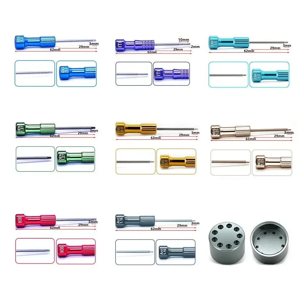 6.2cm Technician Screwdriver Stainless Steel Multiple Color Micro Screwdriver DIY Implant Screw Driver Dental Laboratory