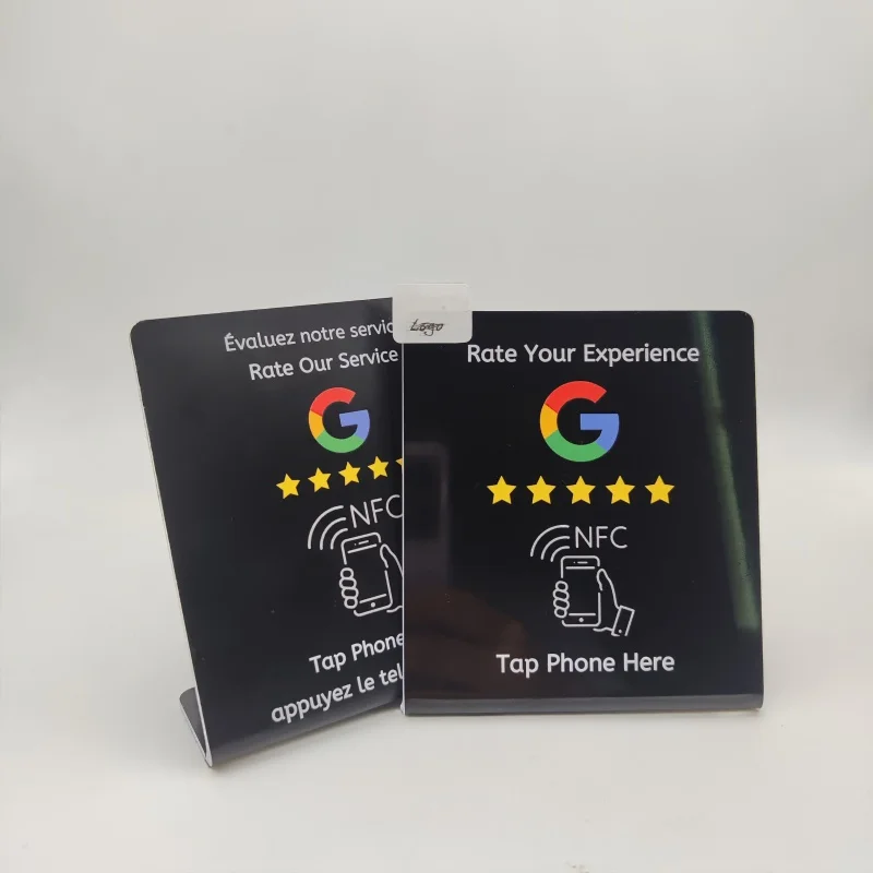 Customized.product.Google Review Card NFC NTAG213 215 Plastic Stand Rfid for Ins//Yelp/Tripadvisor restaurant/hotel